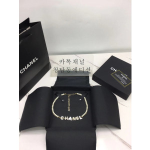 샤넬 chanel 펄 레터링 목걸이